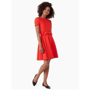 Kate Spade Tie Waist Ponte Mini Dress Cherry Pepper (bright ruby red)